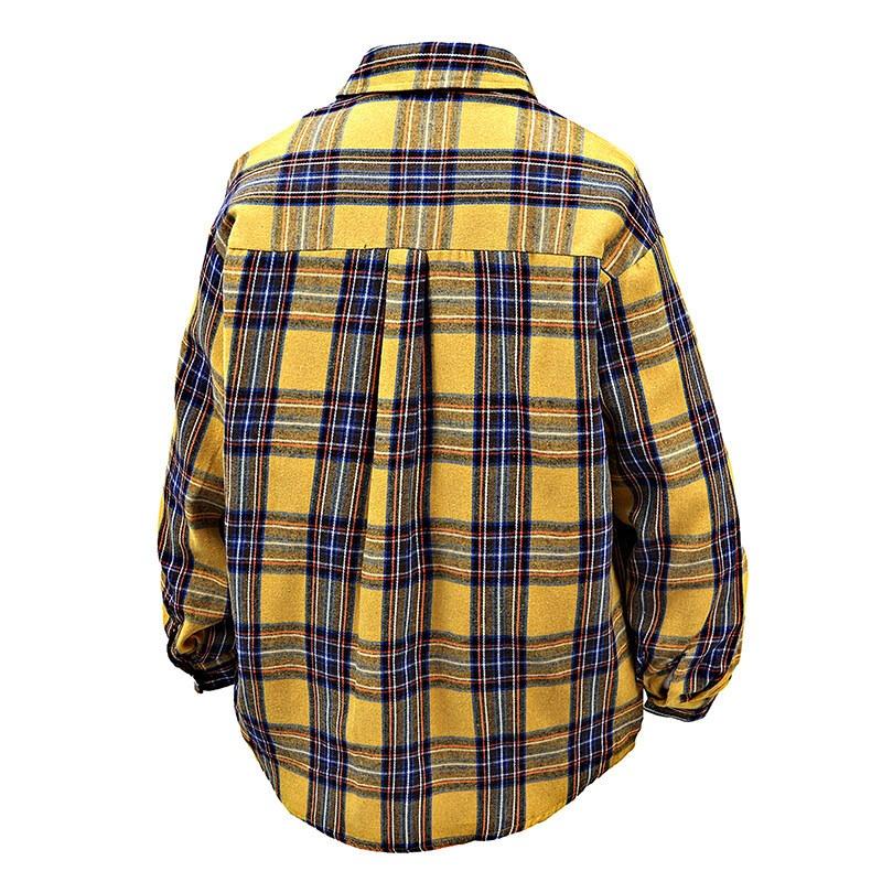 Men Loose Plaid Print Casual Long Sleeve Shirt Outerwear