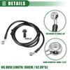 ONE 160cm Motorcycle Braided Hydraulic Brake Line Oil Hose Rubber Universal