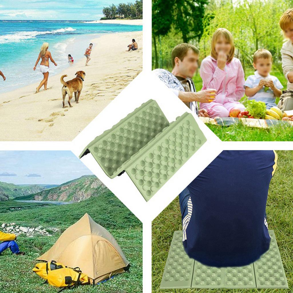 Outdoor Schaumstoff Wasserdicht Gartenkissen Sitzkissen Camping Tragbare Faltmatte (Grün+Schwarz)
