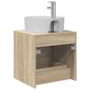 Wall Mounted Washbasin In Sonoma Oak 49.5 X 44.5 X 65 Cm