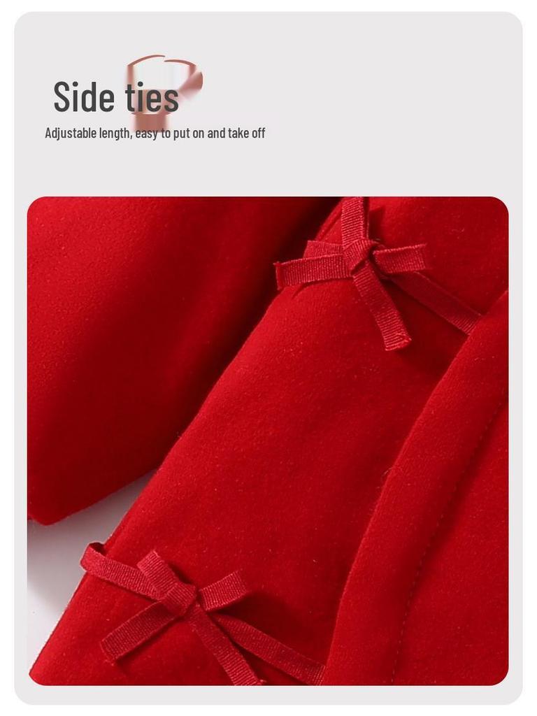 Newborn Red Cotton Jumpsuit with Asymmetrical Collar - Festive Baby Romper for New Year