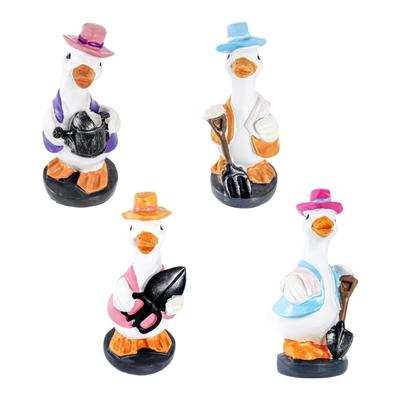 Child Safe Cartoon Duck Statue Durable Resin Animal Figure Decoration For Kindergarten Gardens Schools And Public Spaces