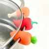 Heat-Resistant Silicone Pot Lid Holder With Carrot & Bell Pepper Design - Leak-Proof Non-Slip Kitchen Accessory, Keeps Lid Open To Reduce Spills