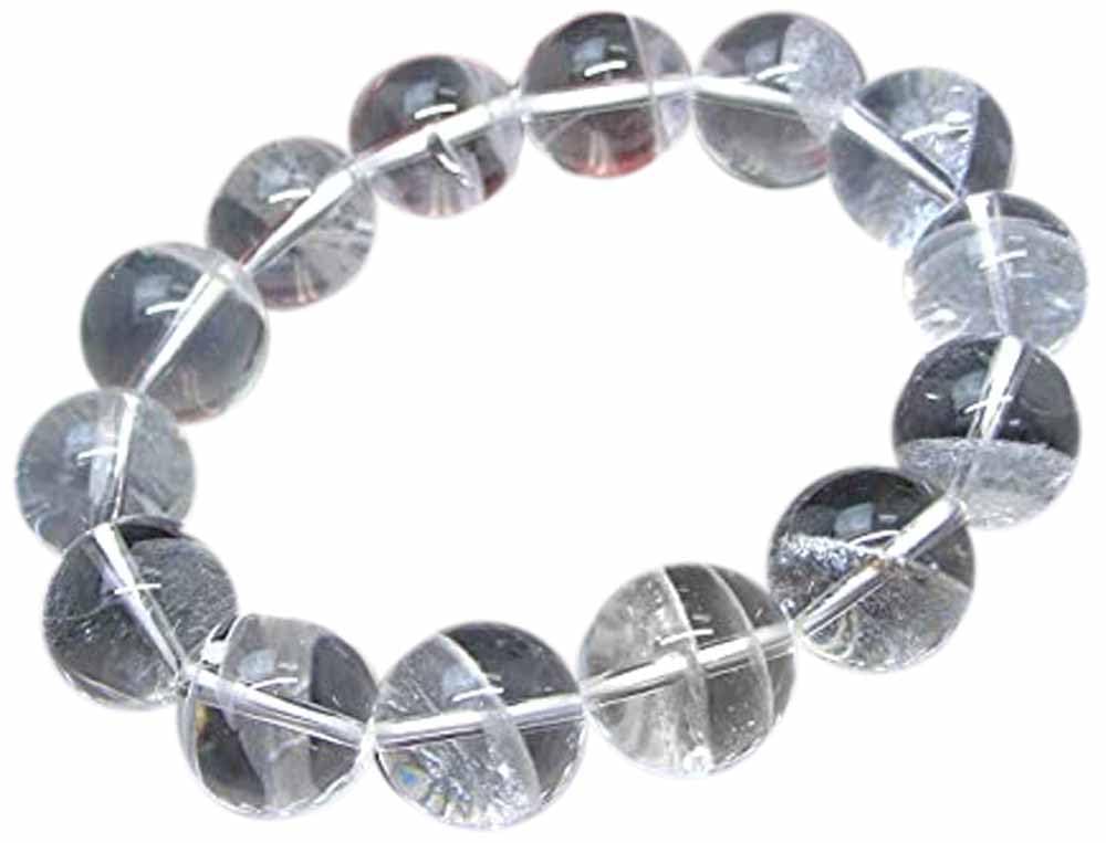 

[hinryo] 59978 White Phantom Quartz Crystal 16mm AAA Bracelet, 18cm Inner Diameter, with Pouch, Brazilian Natural Stone, Power Stone