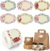250Pcs Flowers Name Labels Kitchen Blank Handwritten Date Stickers Refrigerator Freezer Food Storage Small Business 3*5Cm