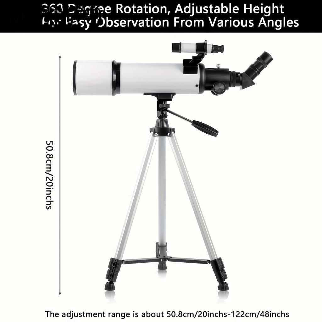 Astronomical Telescope, 80mm Aperture 600mm Telescopes for Adults Astronomy, Fully Mult