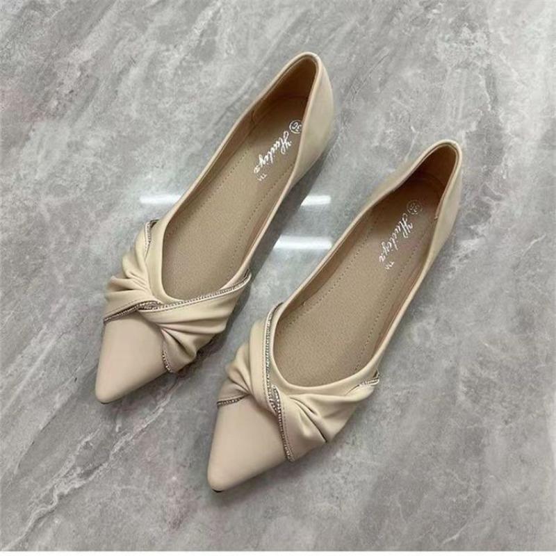 Comfortable and Elegant Pointed Toe Slip-on Women's Flat Shoes Spring and Autumn High Quality Fashion Social 39 Ladies Footwear