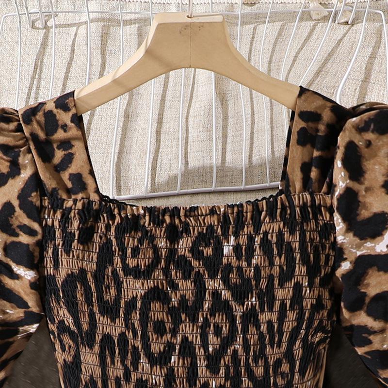 Sukienka Dziewczęca, Jesienna Moda Dziecięca, Elegancka Sukienka z Długim Rękawem w Panterkę