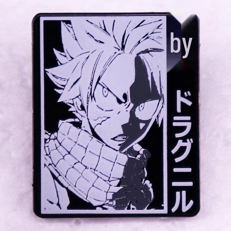 Fairy Tail Anime Brooch Badge чёрный