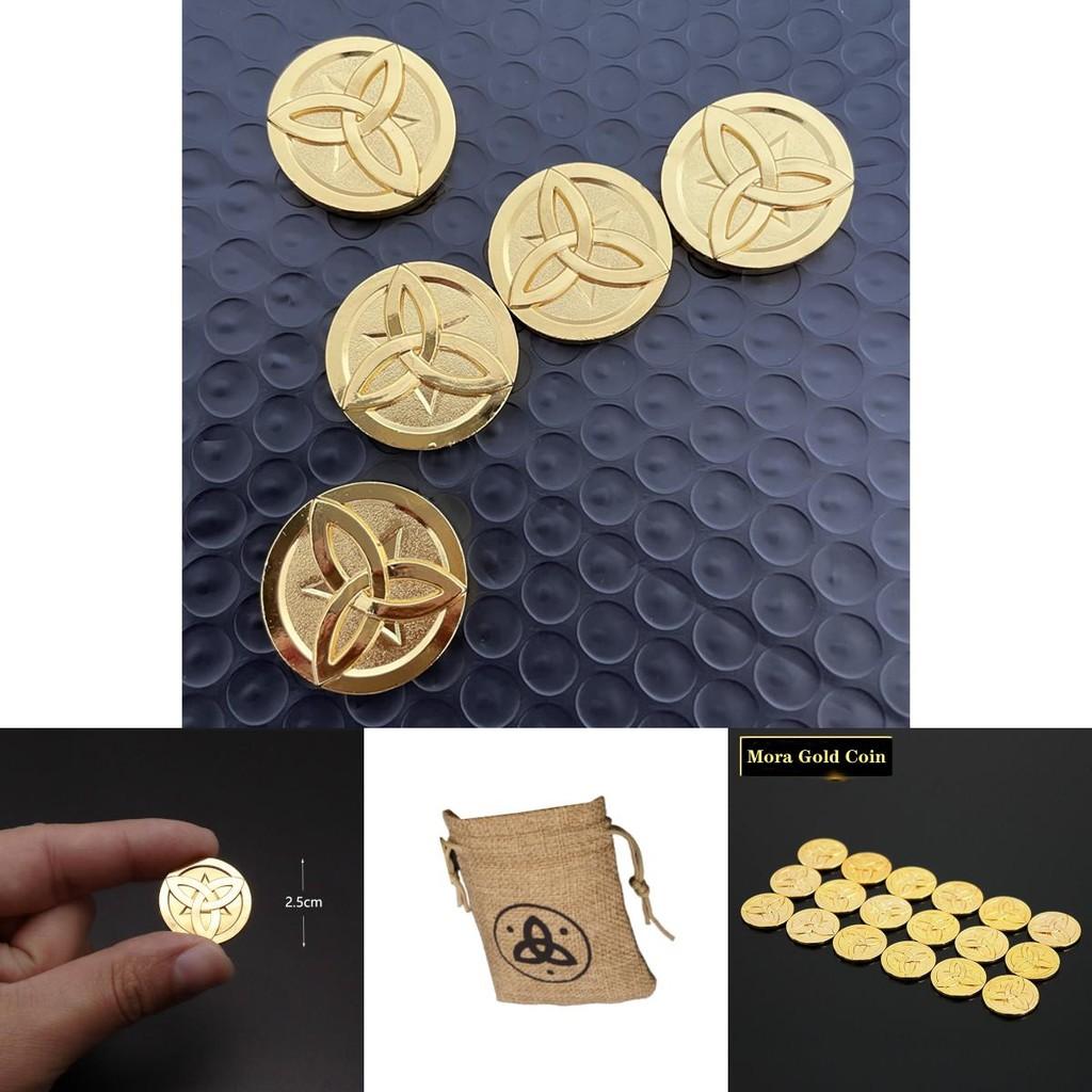 Genshin Impact Goldmünzen im Anime-Stil Perfekt für Tabletop-Spiele