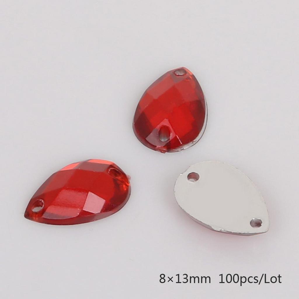 Teardrop Mesh Surface Flat-Bottom Acrylic Rhinestone for DIY Apparel & Jewelry