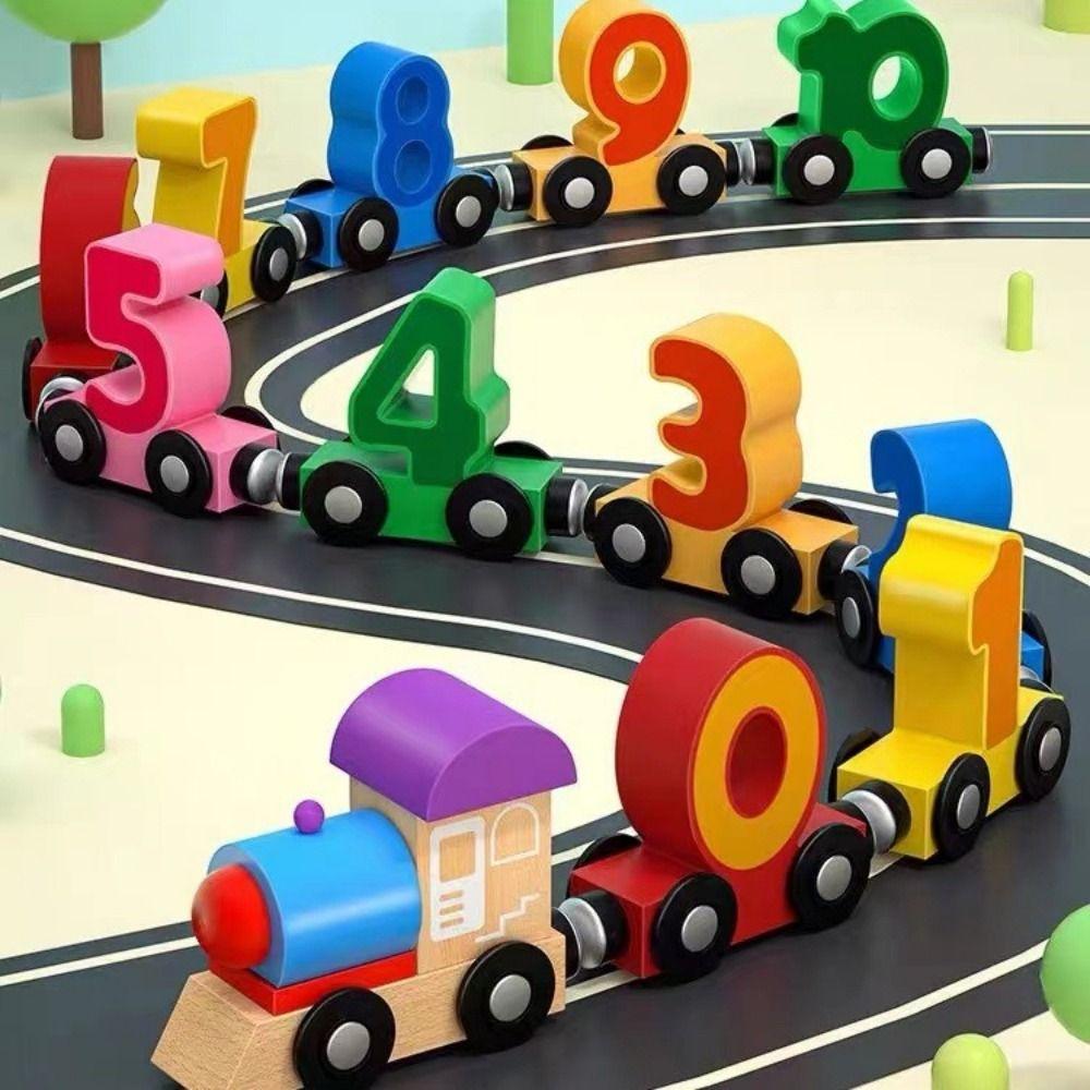 Fruits/Dinosaur Montessori Number Train Set Educational Magnetic Digital Train  Toddler