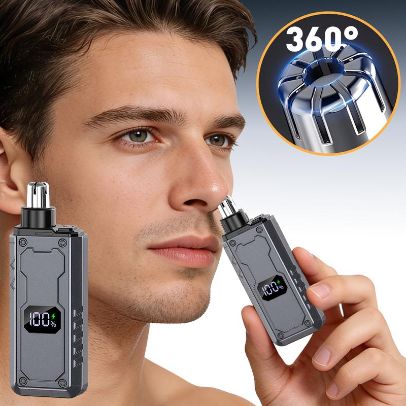 USB Rechargeable Painless Nose Hair Trimmer For Man LED Display Electric Nose Hair Clipper Shaver Washable Travel Portable Gifts