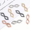 Brass Inlaid Zircon Rhinestone Infinity Charms Connectors for Bracelet Necklace DIY Jewelry Making Findings Crafts Accessories