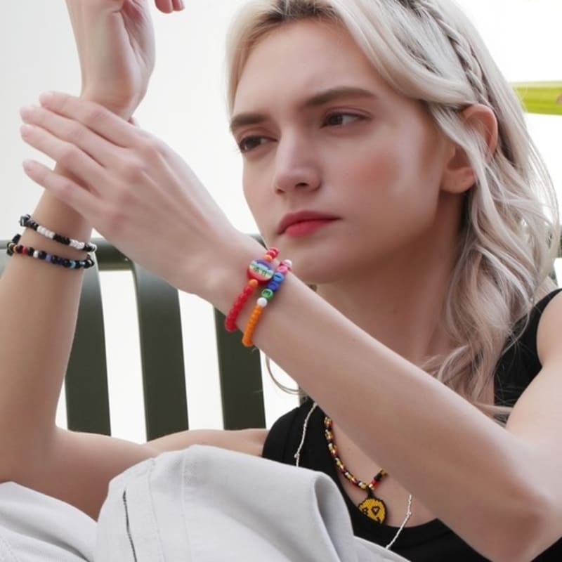 BONBEAU Rising rainbow smile beads Bracelet