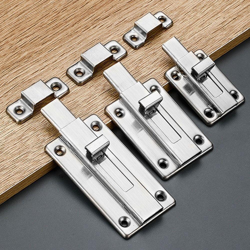 Stainless Steel 2/3/4inch Self-elastic Latch Cabinet Hinges Security Bolt Latch Anti-theft Spring Latches Furniture Supplies