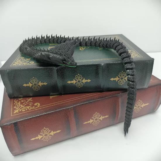 Snake Ornament, 3D Printing Poseable Snake Figure with Movable Joints Flexible Postures, Dark Themed Animal Desktop Collection Ornament