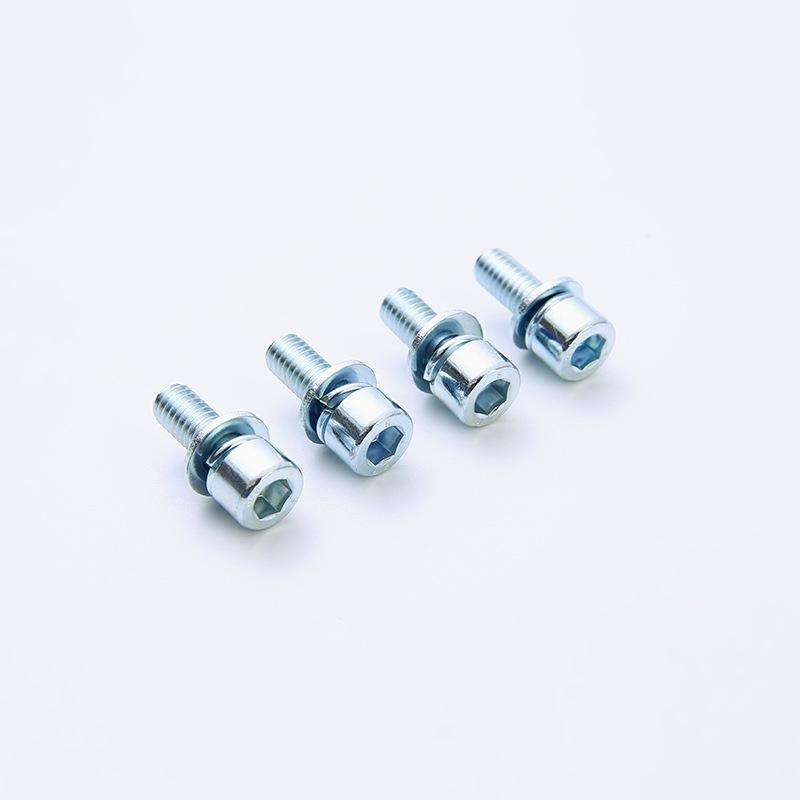 8.8 Grade Hex Socket Three-Piece Combo Screw with Flat Spring Washer & Cylindrical Head