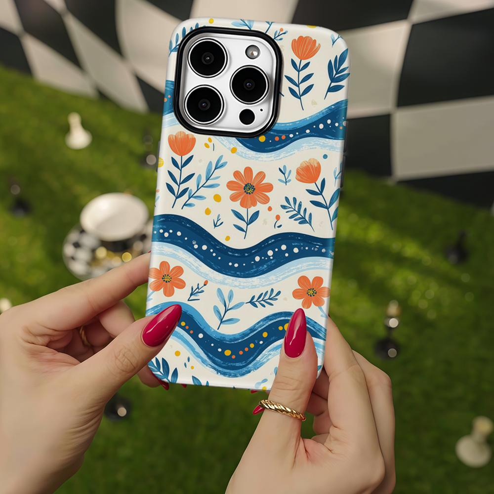 Ocean Florals Phone Case for IPhone 17 16 15 14 13 Pro Max Plus for Magnetic Single Double-layer Tough Case