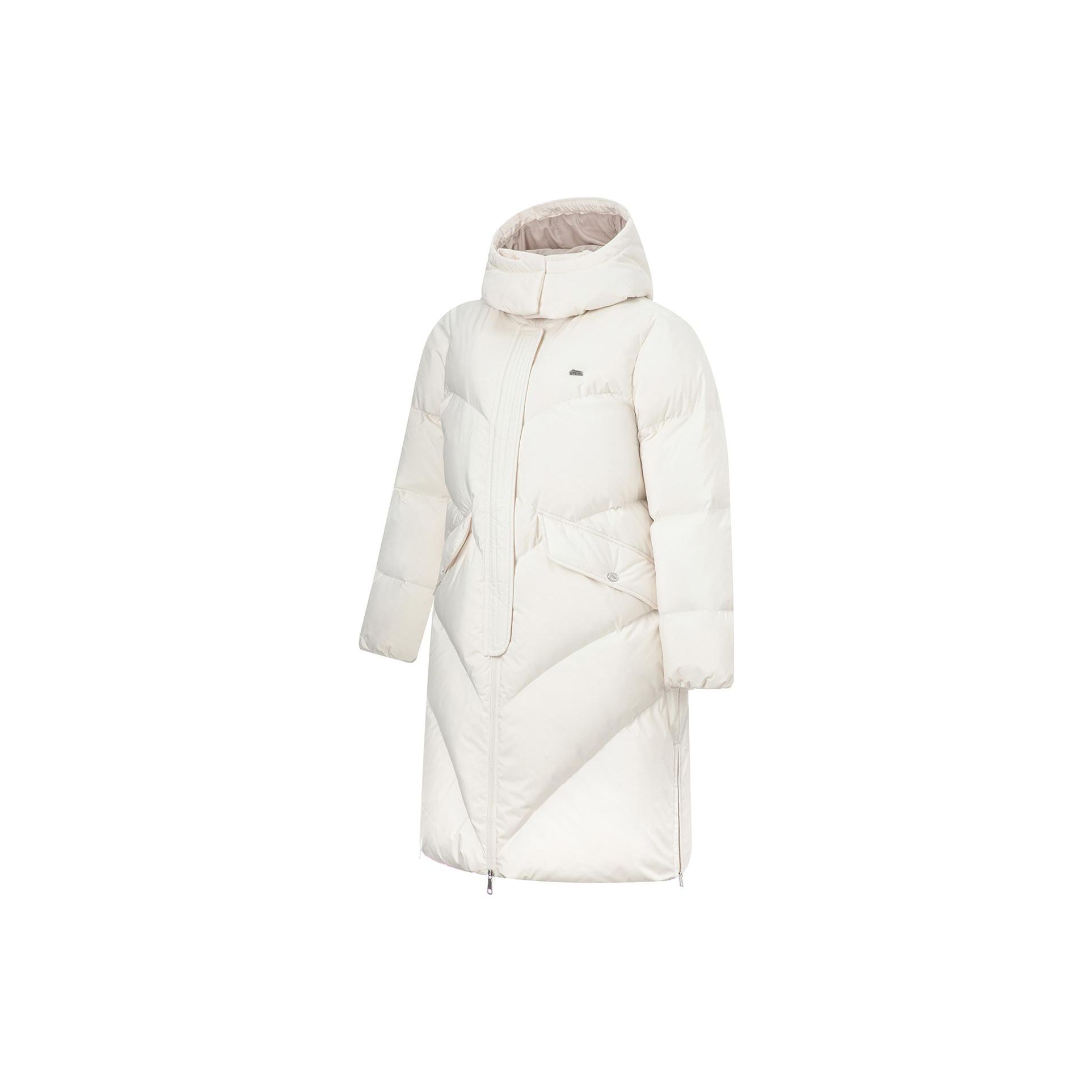 Women s Li-Ning Long Down Jacket Off-White AYMT116-1 S