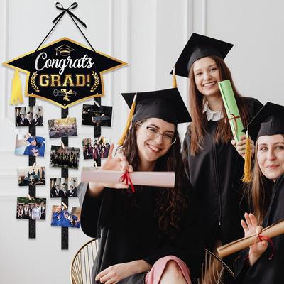 College Picture Display 2025 Grad Hat College Photo Display College Party Decorations Students Picture Organizer For Door Wall