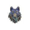 Vintage Wolf Head Brooch Totem Diamond Brooch Suit Accessories Animal Brooch Pin