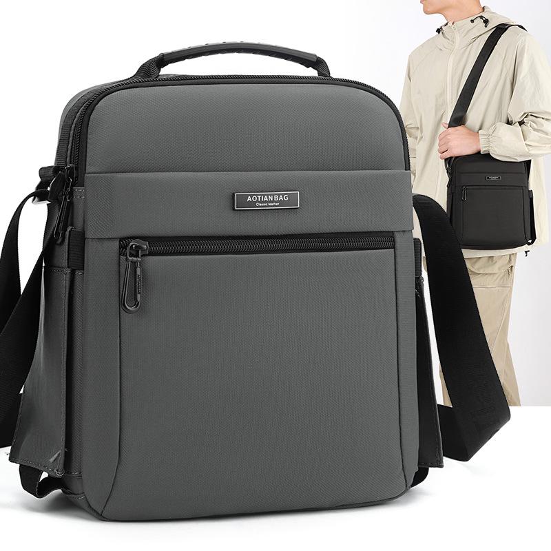 Men's Vertical Handbag - 2025 Autumn Business Casual Crossbody Bag, Lightweight & Simple Oxford Cloth Design