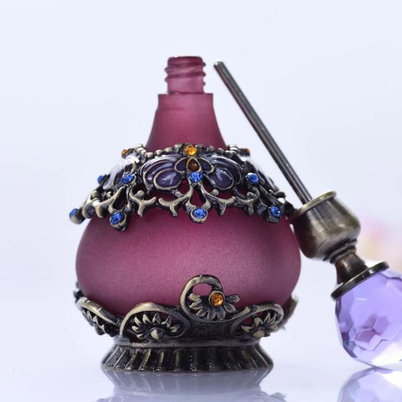 Vintage Style 30ml Glass Perfume Atomizer Bottle Refillable Scent Container Empty Fragrance Diffuser Spray Pump