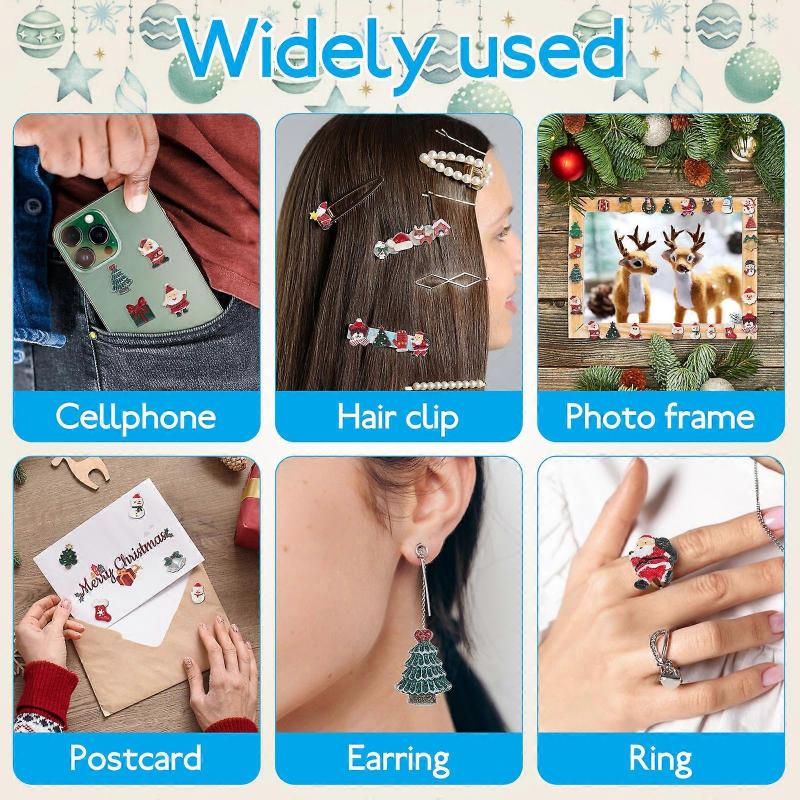 Resin Christmas Accessories Mixed Charms Ornaments Flatback Resin Christmas Design 3.00X2.00X0.30CM Non Toxic 50Pcs