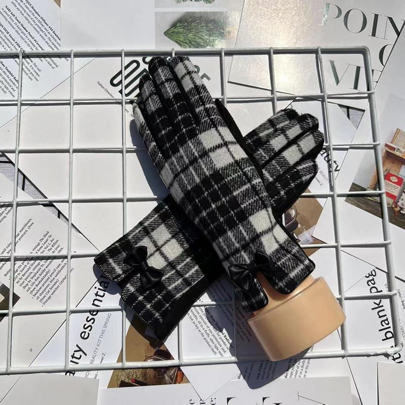 

Термоперчатки из шерстяной замши Перчатки для велоспорта Перчатки с бантом для сенсорного экрана Перчатки с термобархатом average size