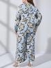 Large Size Women's Fashion Casual Printed Shirt & Two-Piece Set - Spring/Autumn Collection