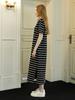 Muse By Rose Bianca Striped Maxi Dress (Black)