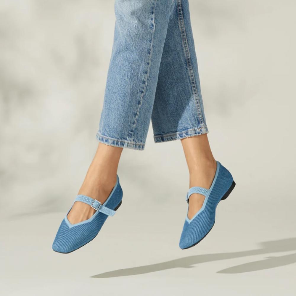 Vivaia Denim Blauw Margot Mary Jane