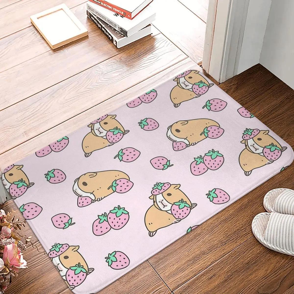 

Kawaii Cartoon Animal Area Rug Cute Guinea Pig Door Mat Bathroom Kitchen Balcony Carpet Decoration Floor Mat Anti-Slip Mat 40x60cm 16x24 inch