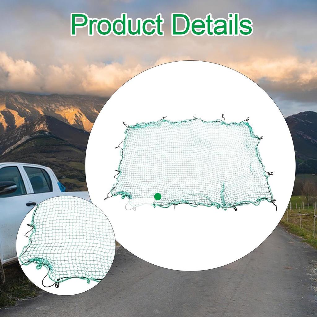 Cargo Net for Pickup Truck Bed Netting Nylon Portable Roof Rack with Hooks Trailer Hiking