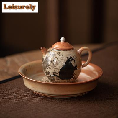 100 ml handbemalte Katzenteekanne, retrovergoldeter Silberfilter, Granatapfelkanne, Teekocher, Wasserkocher, Kung-Fu-Tee, Café-Zubehör, Ornamente