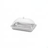 Food Display Tray with Dome Lid Stainless Steel Serving Container Clear