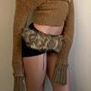 Wavy Gradient Color Fur Belt, Multi-color Long Fur Waist Seal, Light and Fluffy Outfit, Outfit, Outfit Belt