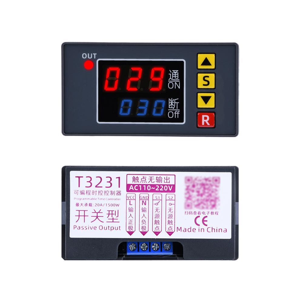 T3231 Cyclic Timing Delay Relay DC 12V 24V AC 110V-220V Timer Control Switch Timing Digital Relay Power Supply