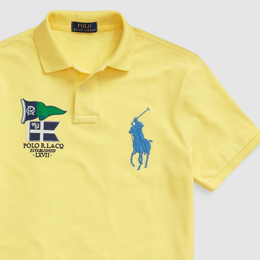Polo Ralph Lauren SS22 Logo Print Cotton Short Sleeve Polo Shirt Men tops Yellow MNPOKNI1N821830