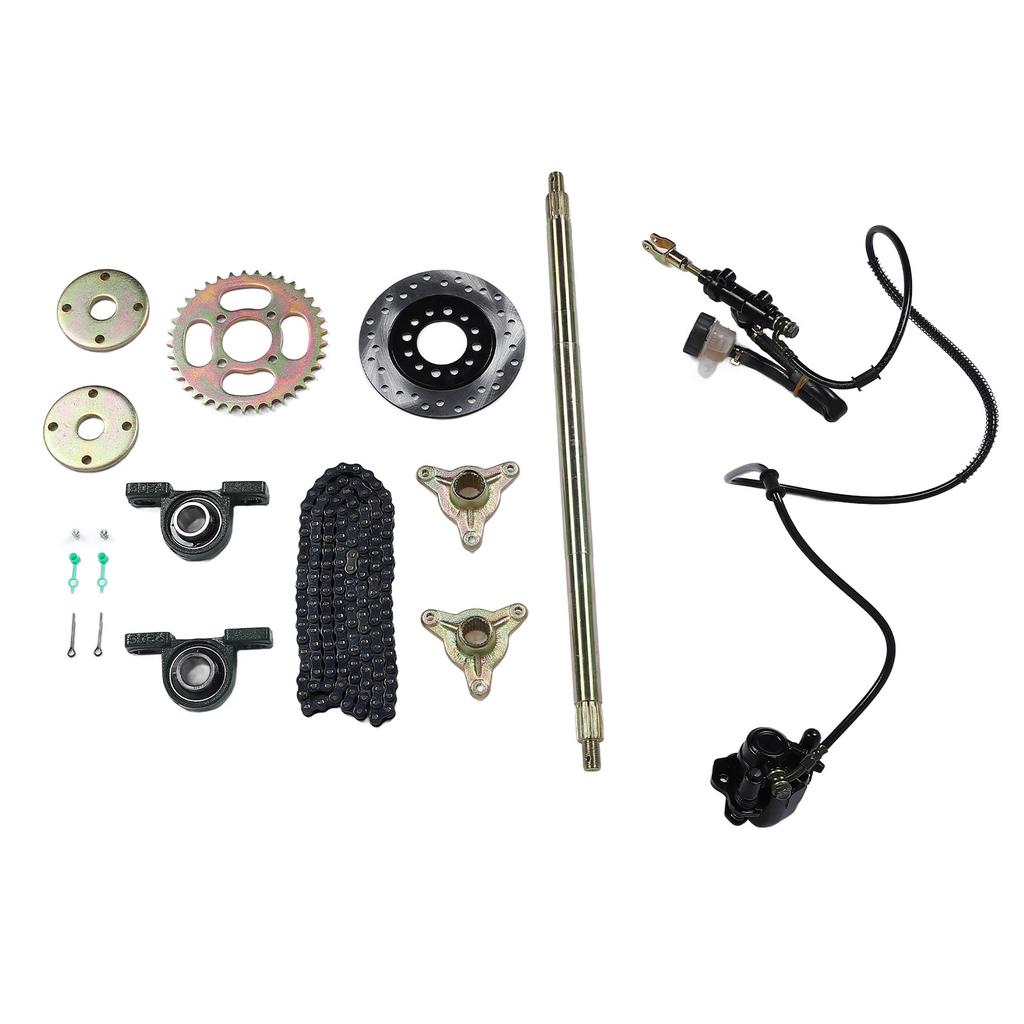 600mm Go Kart Rear Live Axle Kit with Brake Assembly Chain for 50cc 70cc 90cc ATV Quad Bike Drift Trike