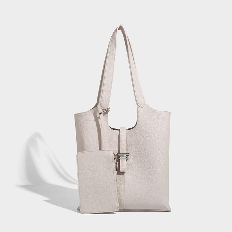2025 New High-End Large Capacity Tote Bag for Women, Lychee Pattern Shoulder Underarm Bag, Handbag for Commuting