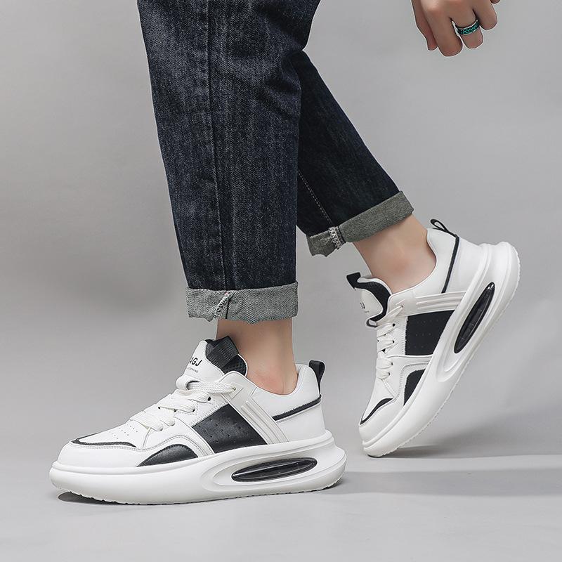 Shoes Men's Spring and Autumn Air Cushion Shoes Men's Inner Height Increasing Small White Shoes Breathable Casual Sports Thick-soled Daddy Shoes
