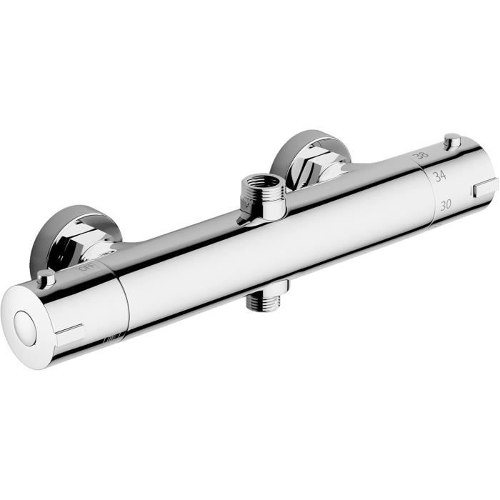 Miscelatore doccia - viola - termostatico - ottone cromato - 2 uscite - interasse 150 mm argento