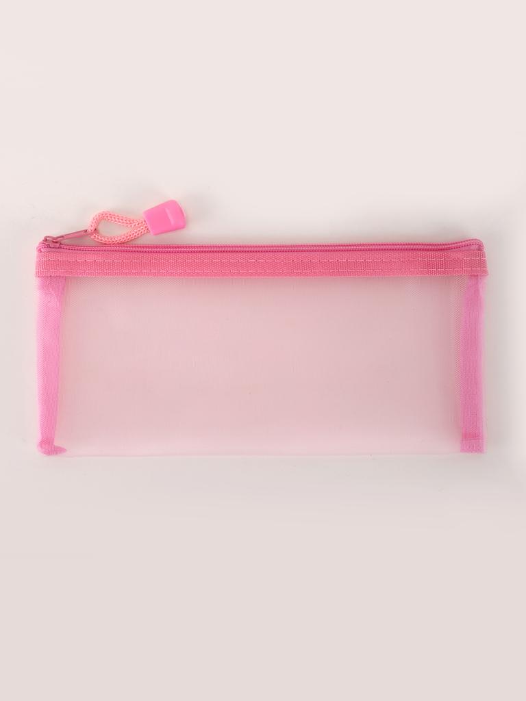 1pc Transparent Mesh Pencil Case Pencil Pouch Large Capacity Portable Pencil Case School With Zipper Minimalist Pencil Case