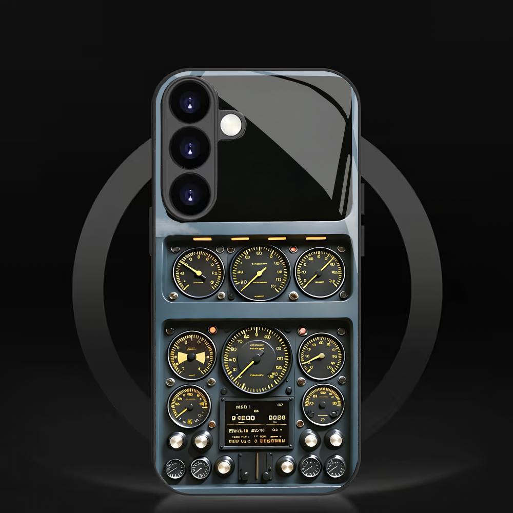 Custodia per telefono con vetro temperato per cruscotto adatta per Samsung GalaxyS26 S25 S24 S23 S22 S20FE/Ultra/Plus5G cover posteriore anti-caduta