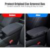 ESKONKE Car Center Console Cover PU Leather Auto Armrest Cover - Scratch Resistant/Wear-Resistant/Waterproof Universal Car Armrest Storage Box