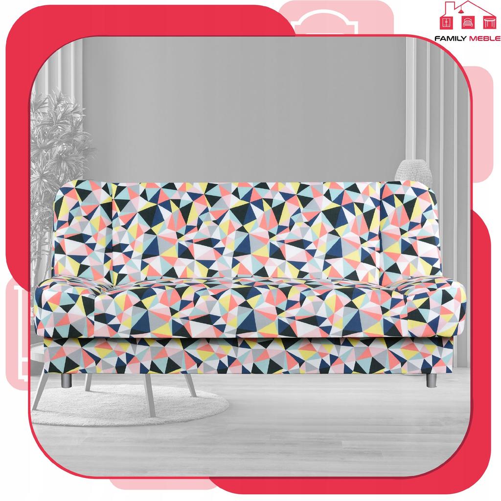 Kanapa sofa Sara Print rozkładana wersalka spania bonell łóżko Family meble 
