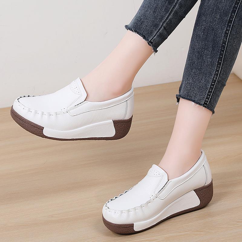 35-41 Women's Oversized Comfortable Thick Soled High Rise Sponge Shoes Mother's Shoes Lazy Shoes Loafers Shoes