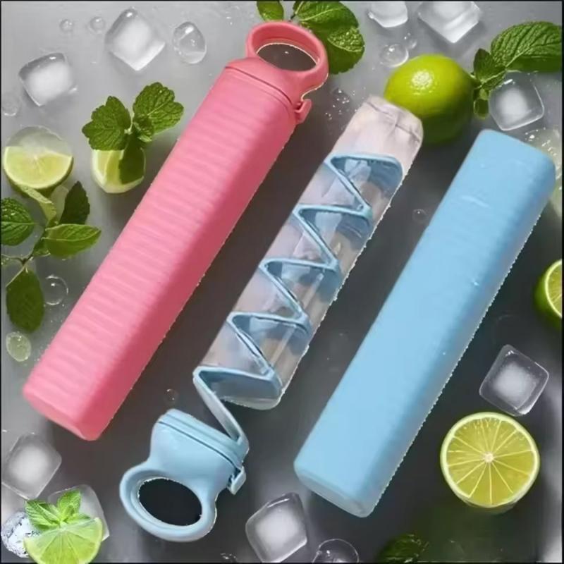 Easy Release Foldable Ice Tray Collapsible Plastic Ice Maker Mold for Kitchen Barbecue Refrigerator Outdoor Drink Cooling